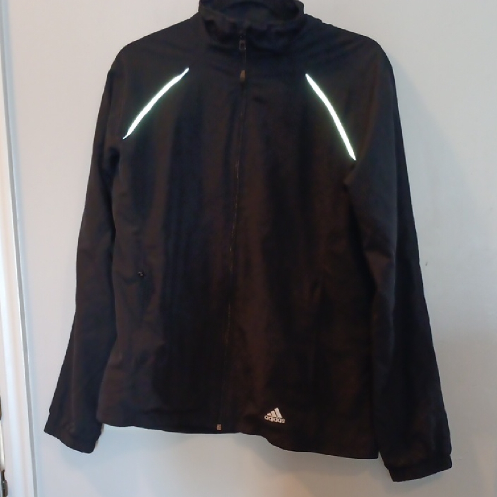 Adidas Men's Black Performance Jacket with Reflective Stripes. #826